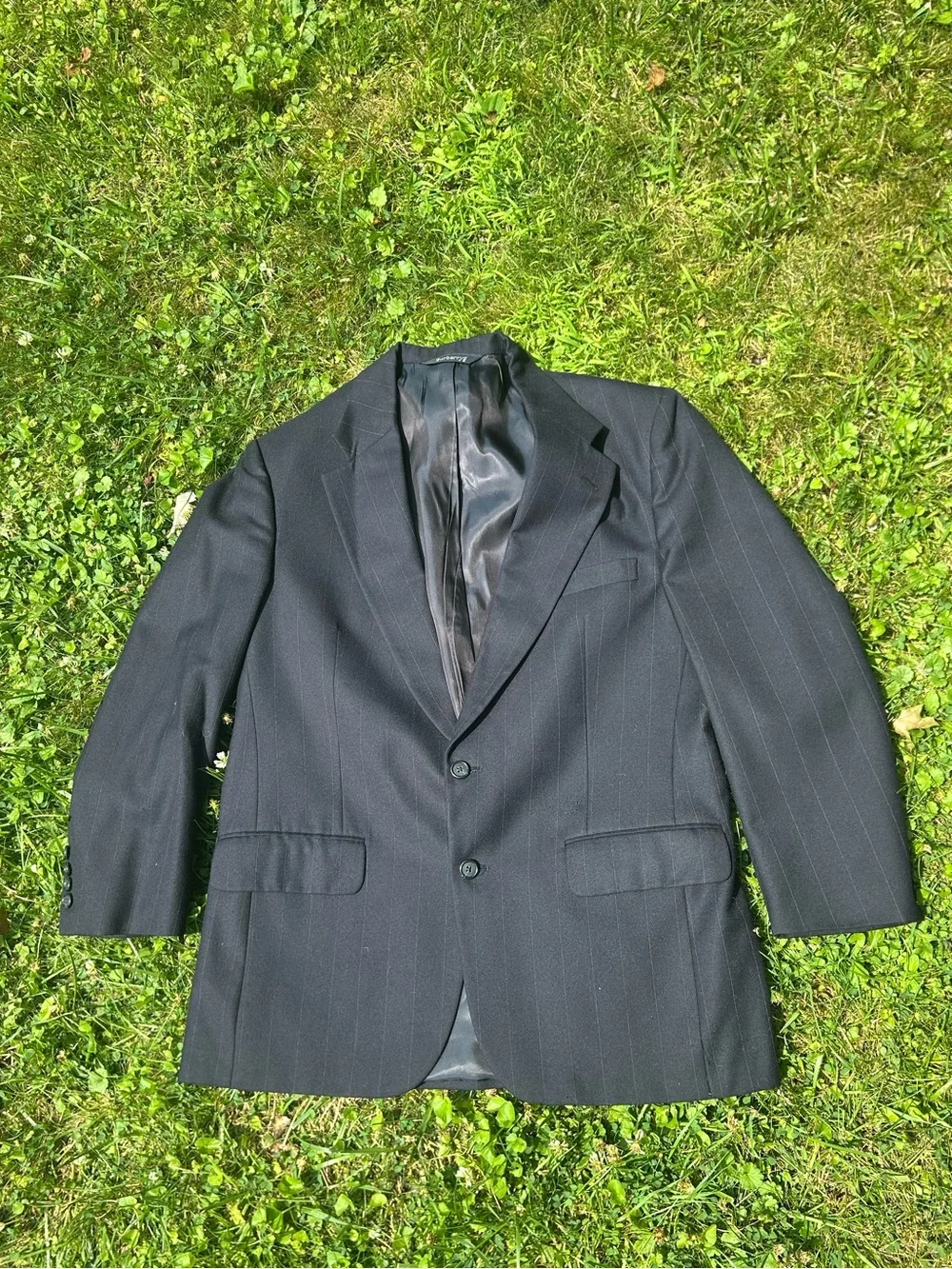 Vintage Burberrys navy pinstripe 100% wool suit set